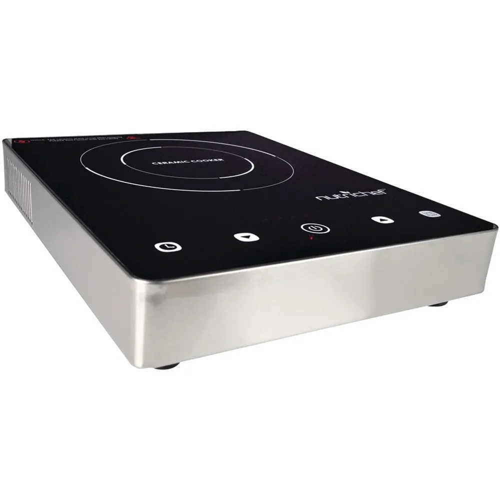 NUTRICHEF PKST18 Stainless Steel Ceramic-Induction Electric Glass Burner Cooktop