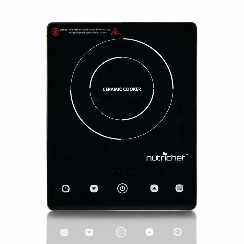 NUTRICHEF PKST18 Stainless Steel Ceramic-Induction Electric Glass Burner Cooktop