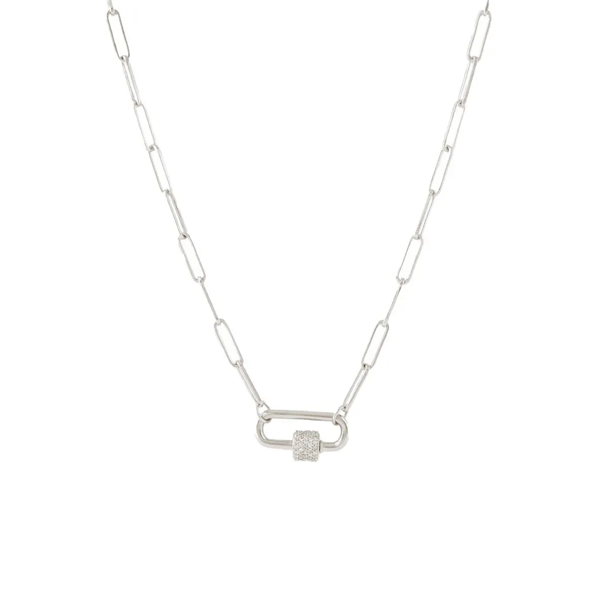 POISE OVAL LINK OPEN ENDED NECKLACE - SILVER - CHOOSE CONNECTOR