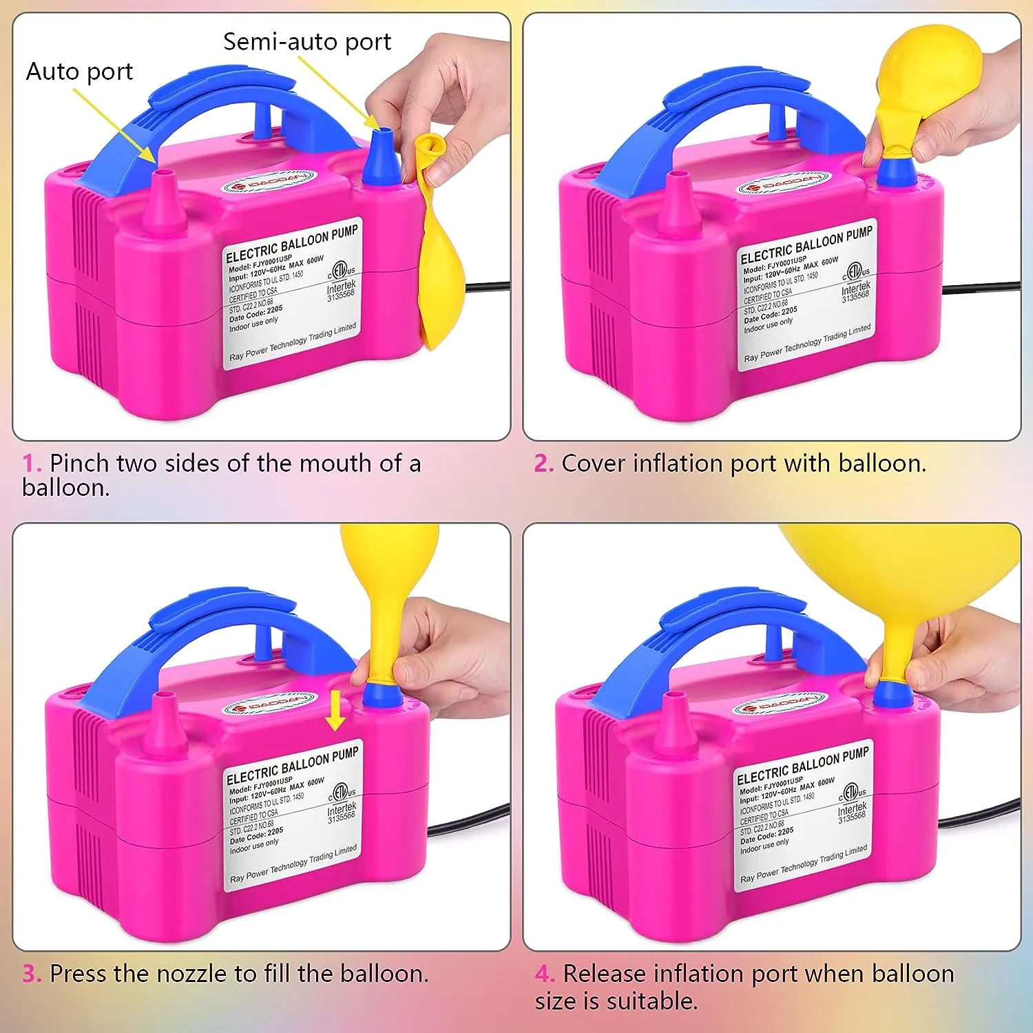 Portable Electric Balloon Pump