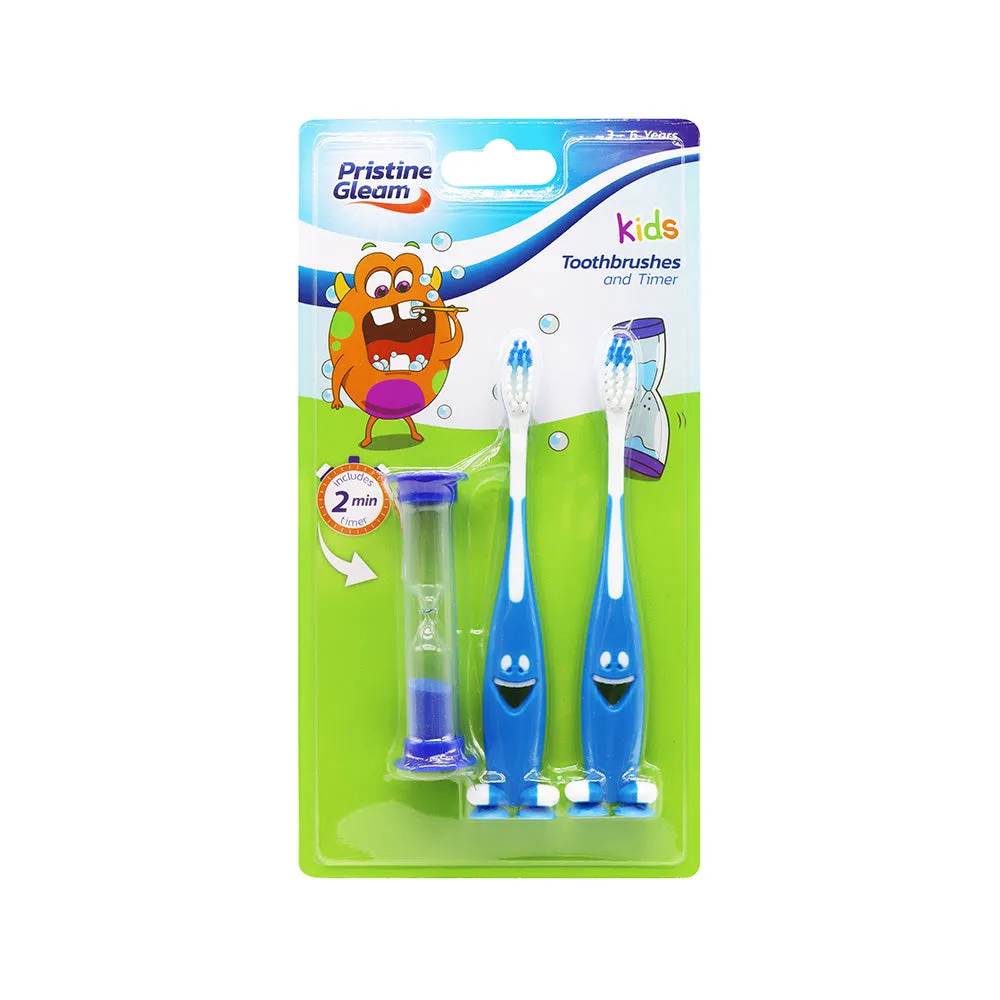 Pristine Gleam Kids Toothbrushes And Timer Set