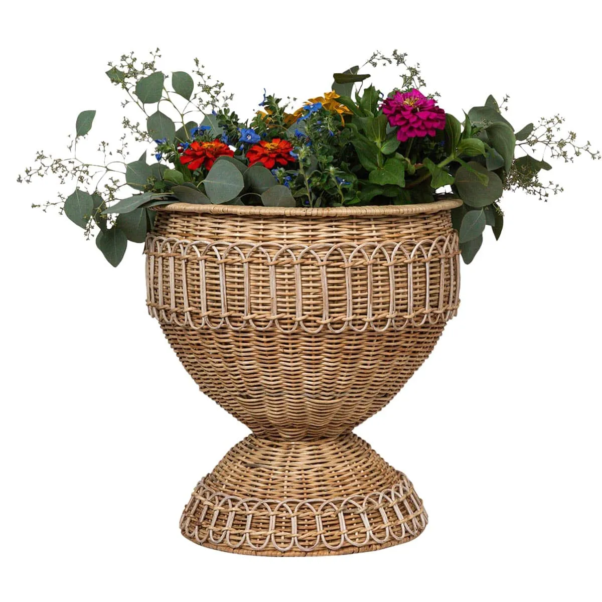 Provence Rattan Medium Urn - Whitewash