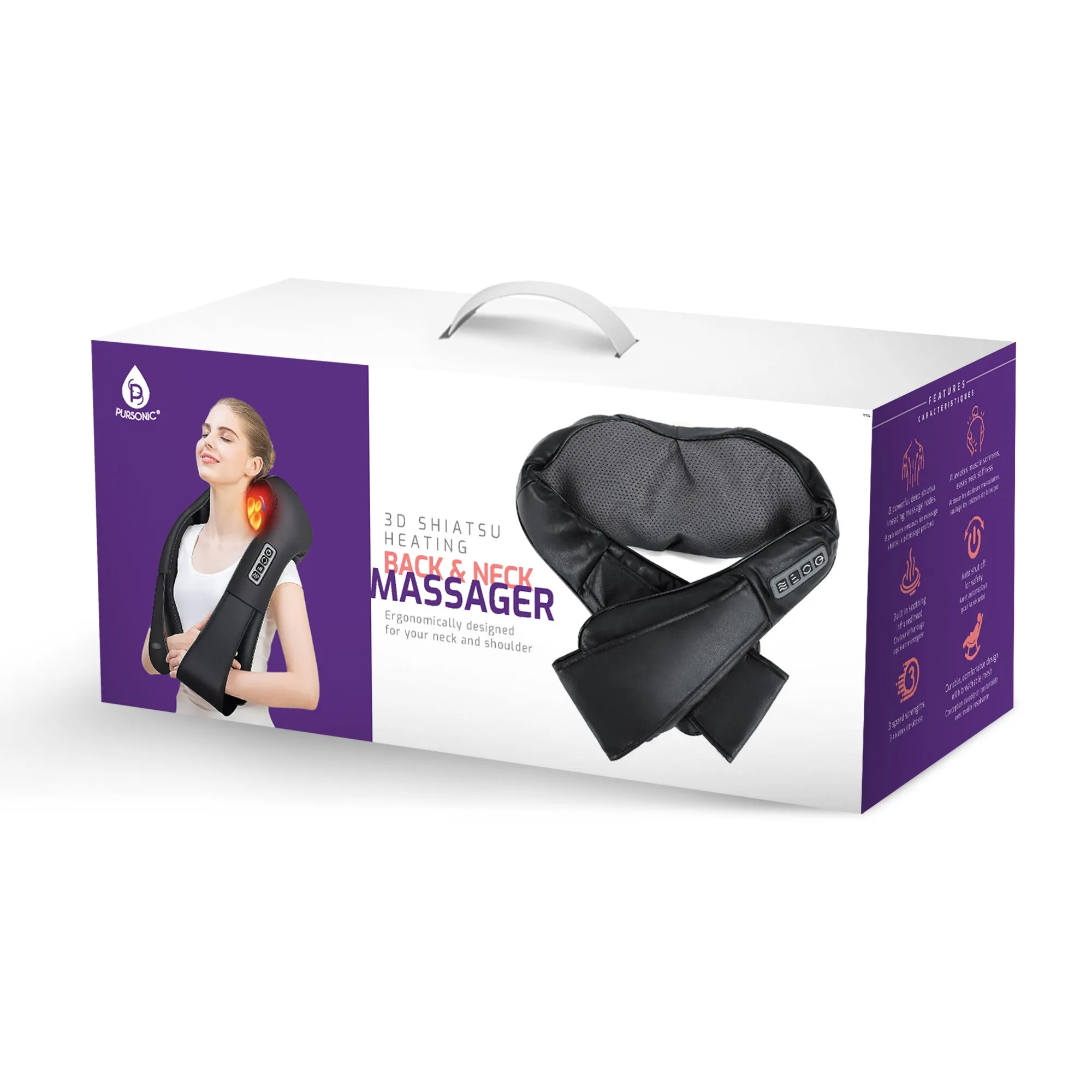 Pursonic 3D Shiatsu Heating Back and Neck Massager