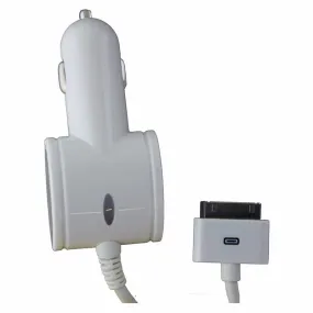 Qmadix Car Charger for iPhones with 30-Pin charging port - White