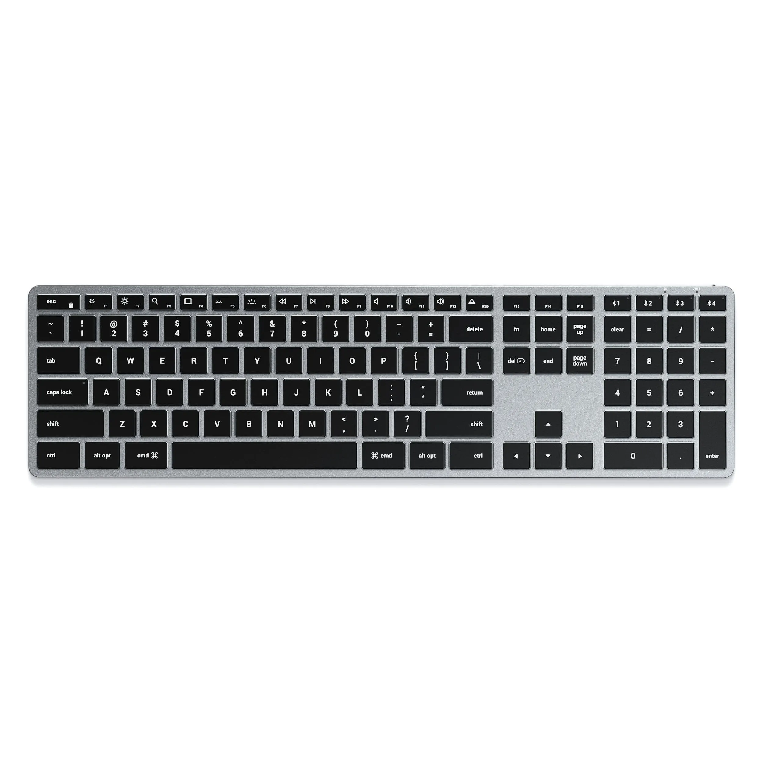 R1 Aluminum Foldable Stand - Space Gray | Slim X3 Bluetooth Backlit Keyboard - Space Gray