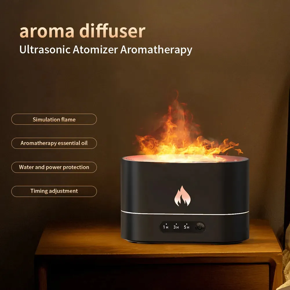 Realistic Flame Humidifier USB Diffuser 250ml Black GOMINIMO