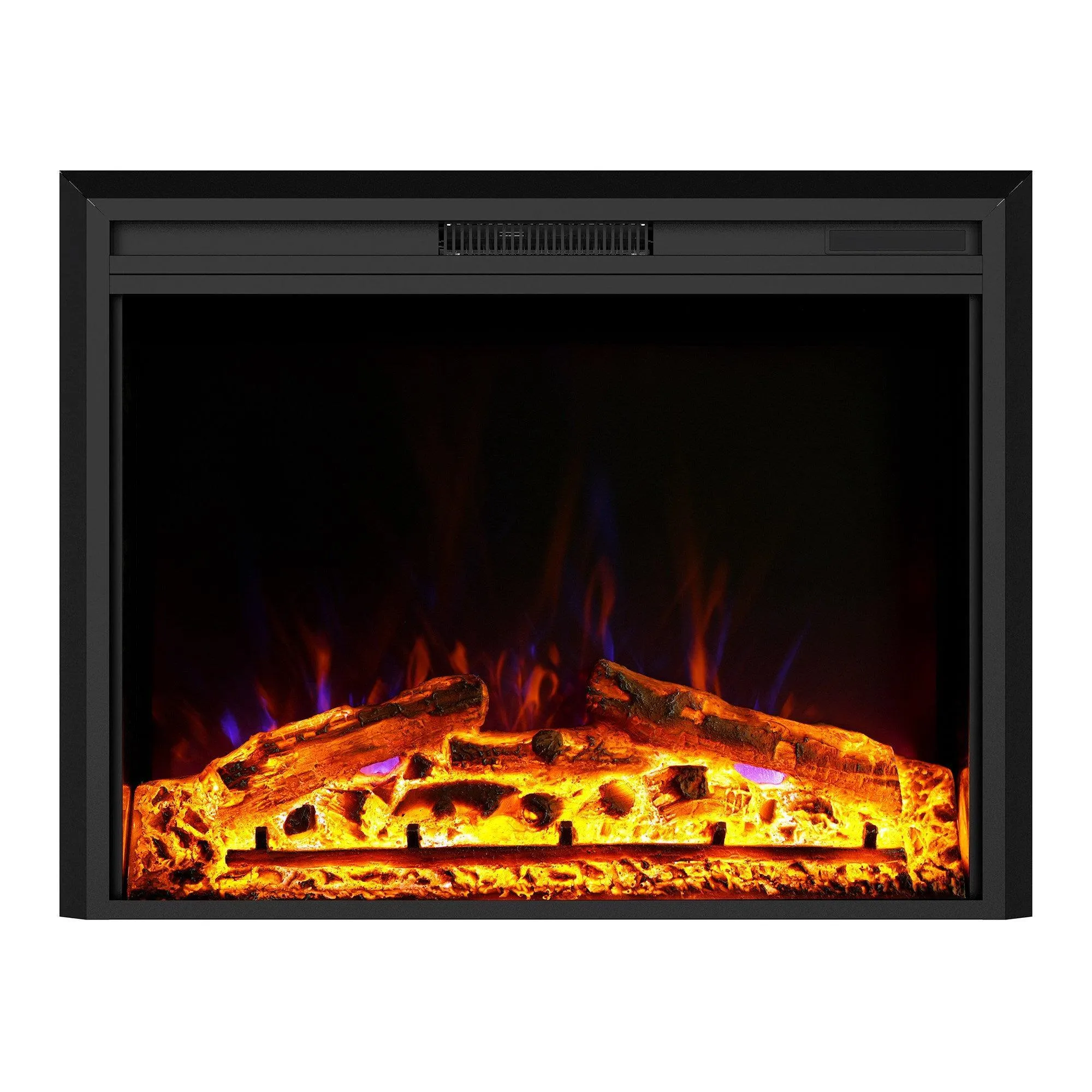 Recessed and Wall Mounted Electronic Fireplace with Remote Control