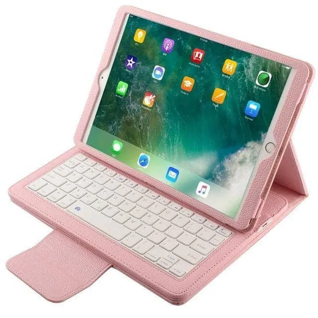 Removable Wireless Bluetooth Keyboard Leather Look Case iPad Air 3 2019