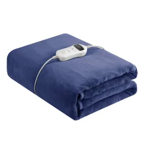 Royal Comfort Thermolux Heated Throw Blanket Navy