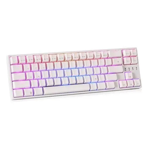 Royal Kludge RK871 Wired Tri Mode Bluetooth RGB Hot Swappable Mechanical Keyboard White (Brown Switch)