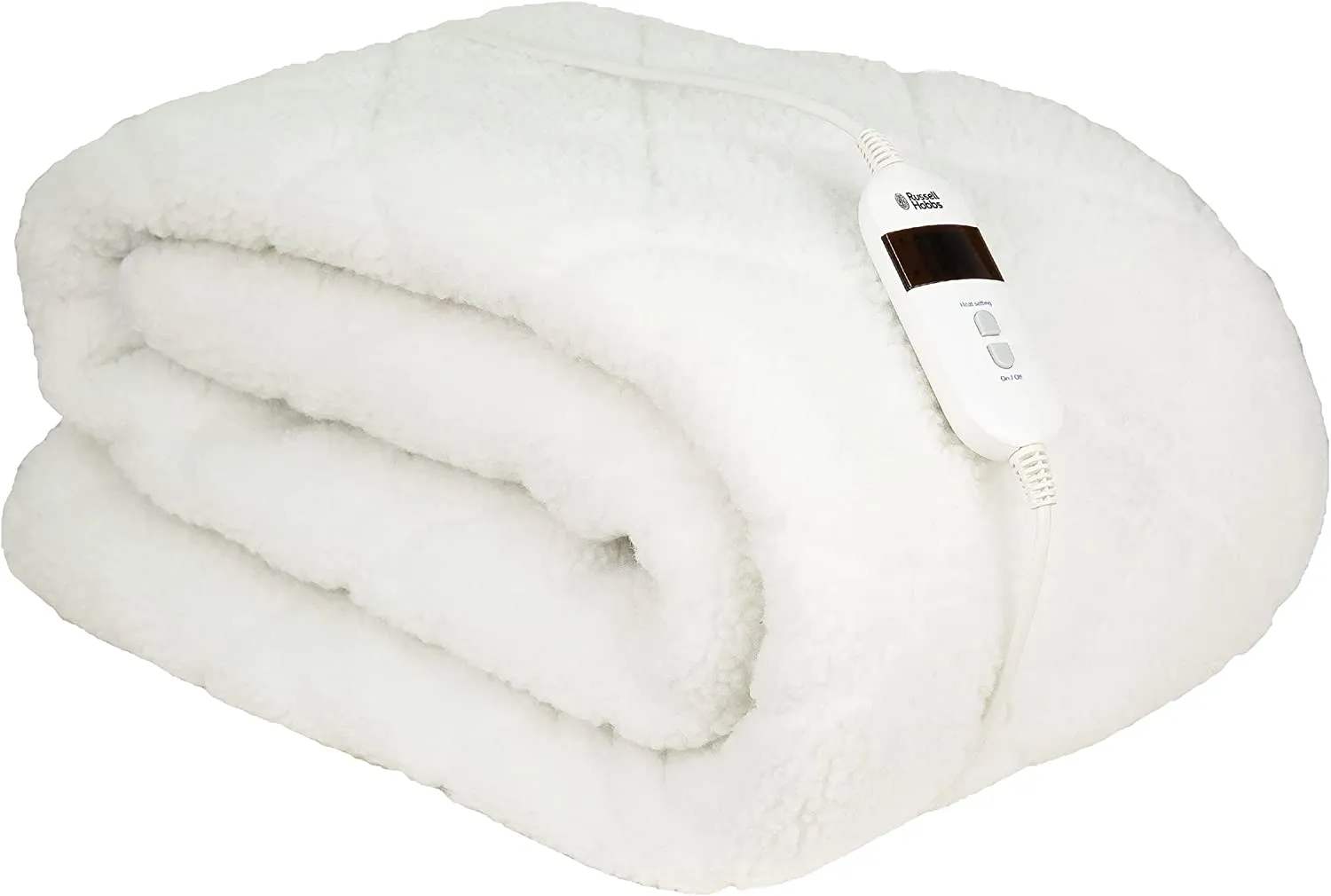 Russell Hobbs Electric Blanket Sherpa Fleece Heated King | Fitted Underblanket