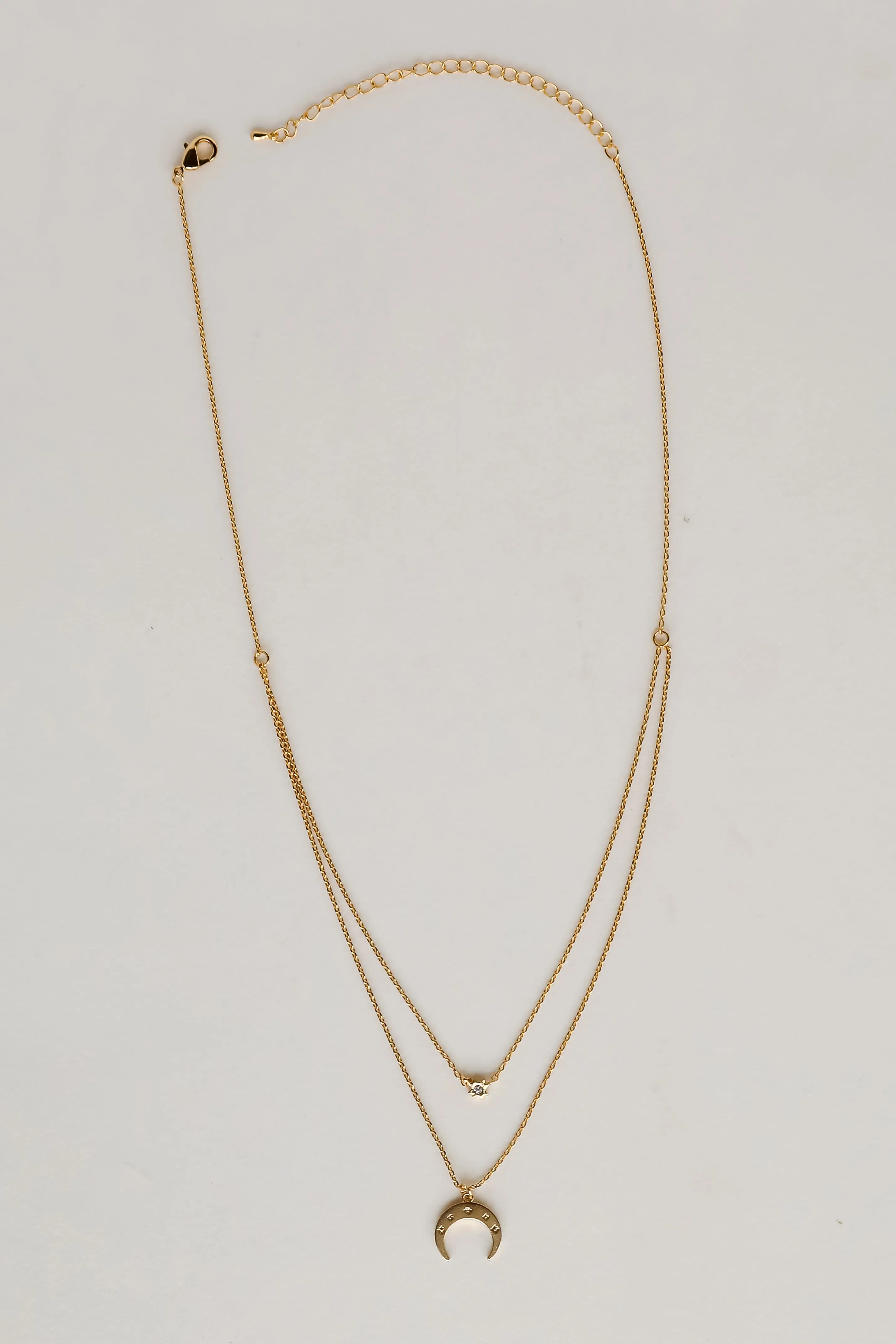 Sami Gold Crescent Horn Layered Necklace