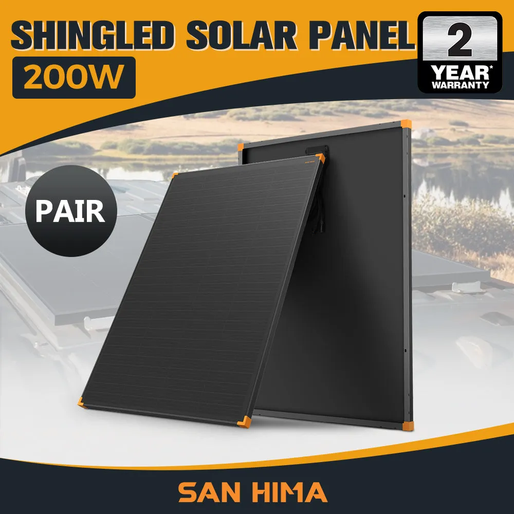 San Hima 200W Solar Panel Kit Mono Shingled Fixed Power Camping Battery Charging