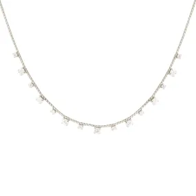 SCATTERED LOVE COLLAR NECKLACE - CUBIC ZIRCONIA & SILVER