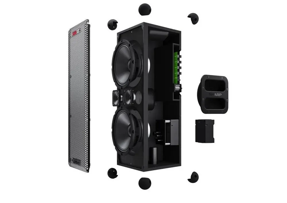 Sharp CPLS100 120W 2.0 Channel Sumobox Speaker, Black