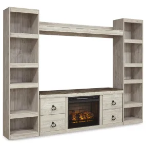 Signature Design by Ashley Willowton EW0267W9 4 pc Entertainment Center with Electric Fireplace