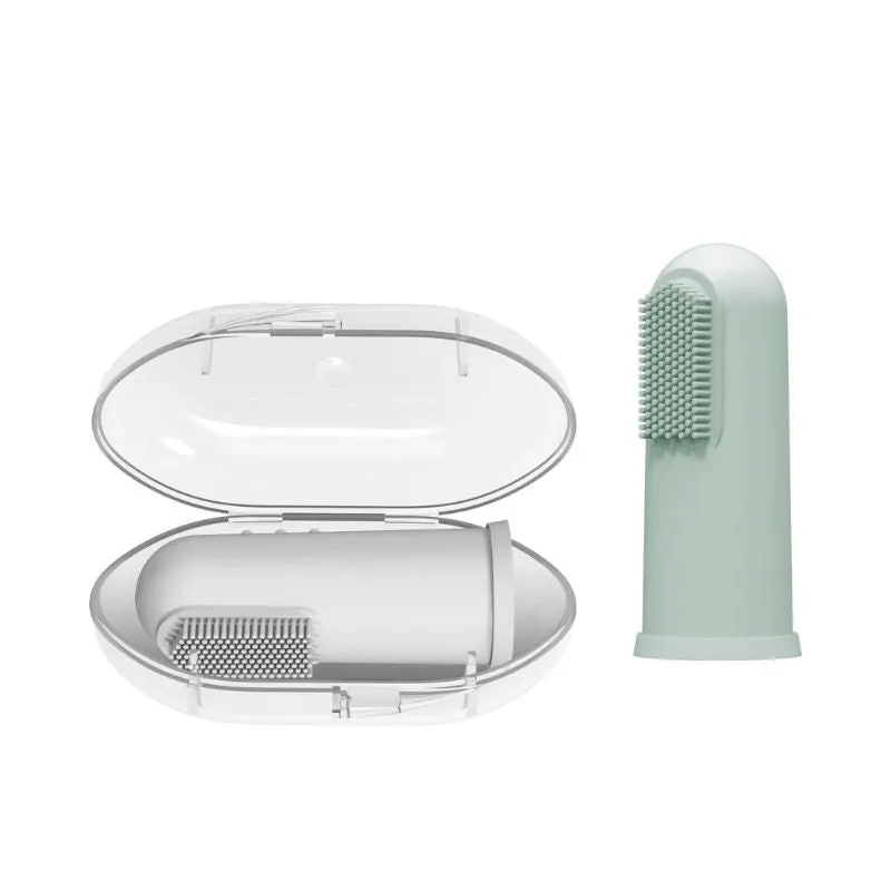 Silicone Finger Toothbrush with Case - 2 Pack