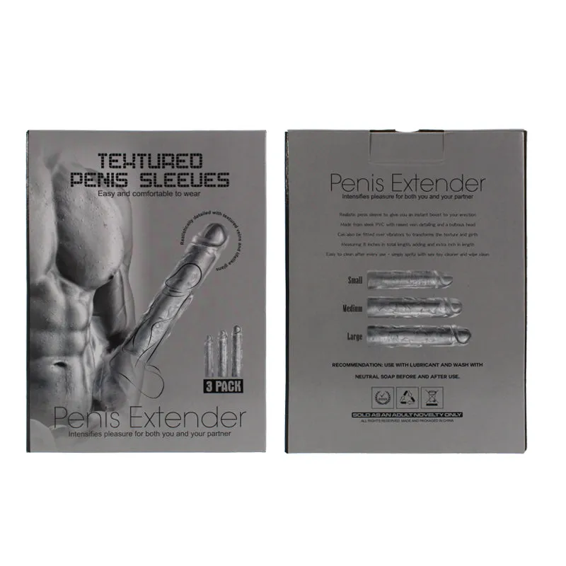 Silicone Penis Extender | Multi Pack | Smoke Crystal | Sleeve | Climax Delay | 3 Pack