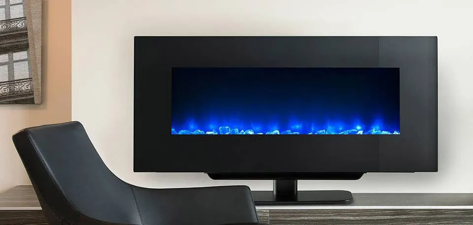 SimpliFire 38-In Black Linear Wall Mount Electric Fireplace