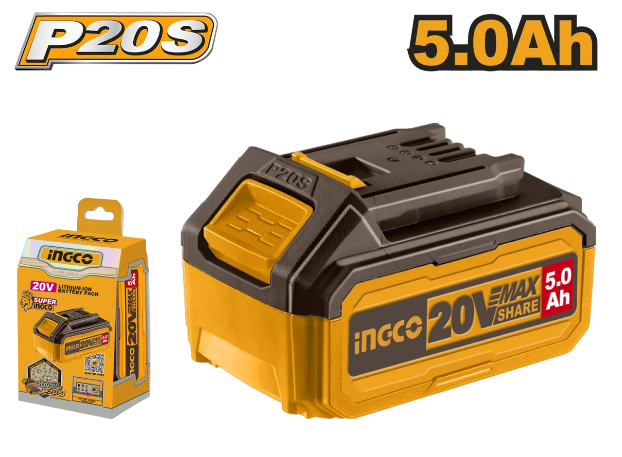 Special - Ingco 5Ah Spare Battery 20V P20S For All Ingco Cordless Tools