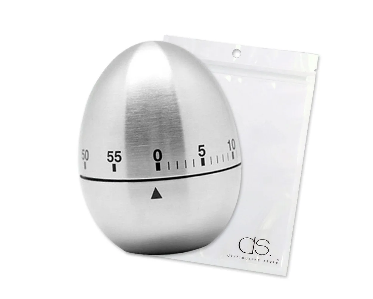 Stainless Steel 60 Minutes Egg Shaped Rotating Kitchen Timer