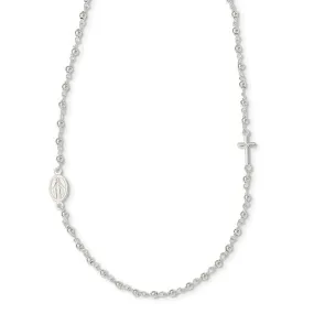 Sterling Silver Polished Rosary Necklace