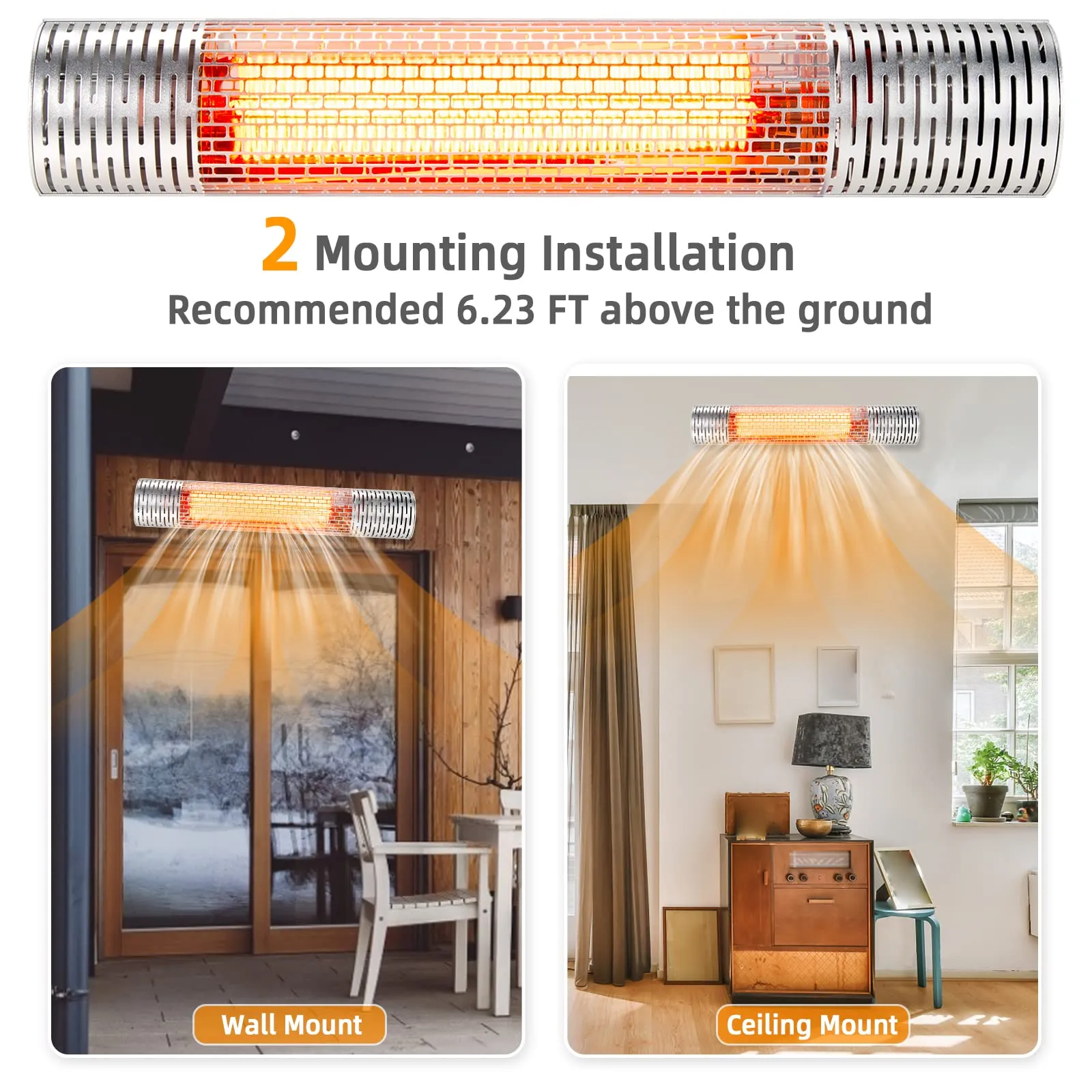 Tangkula 1500W Wall-Mounted Patio Heater