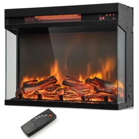 Tangkula 23-Inch 3-Sided Electric Fireplace Insert with Remote Control