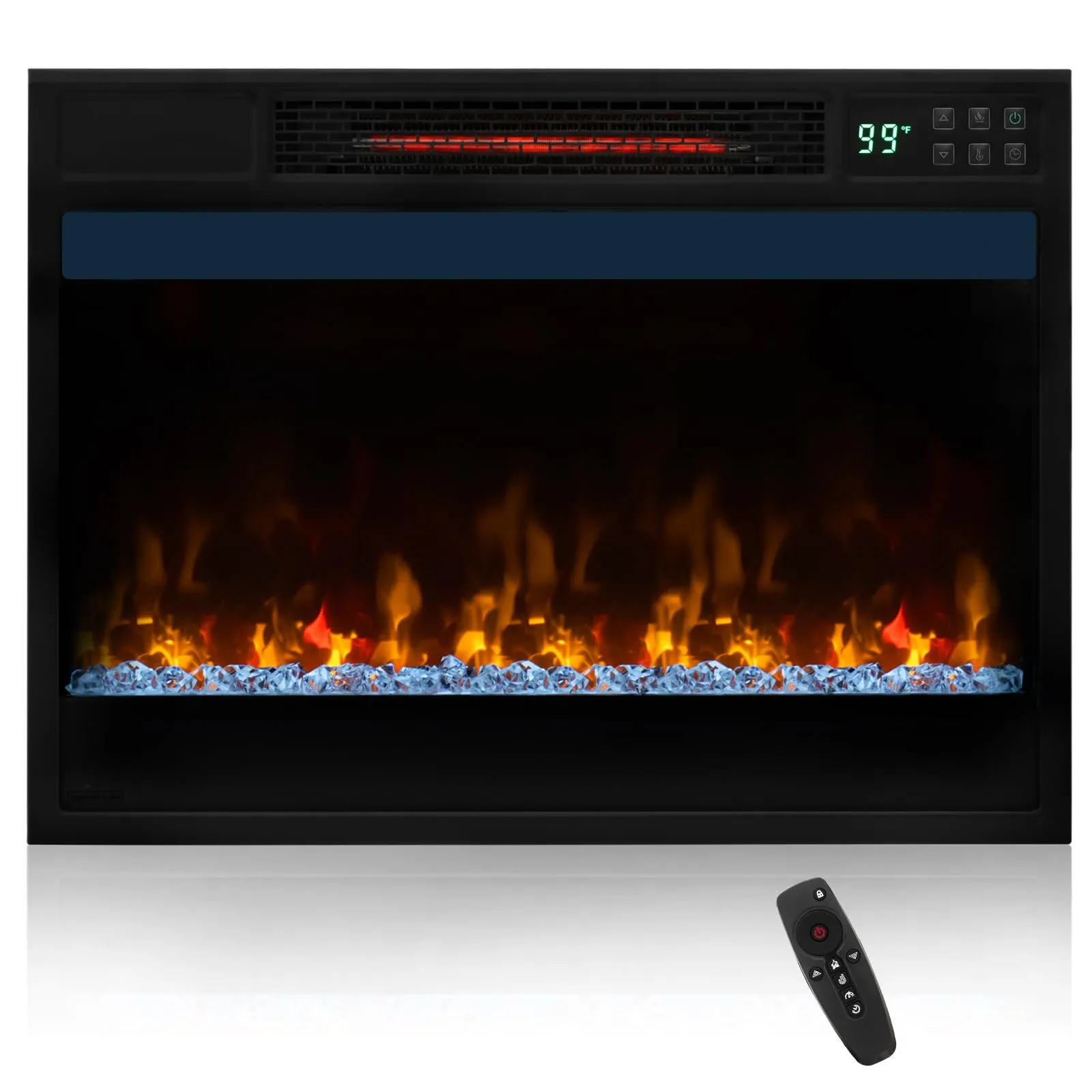 Tangkula 23-Inch Infrared Quartz Electric Fireplace Insert with Remote Control, 1500W