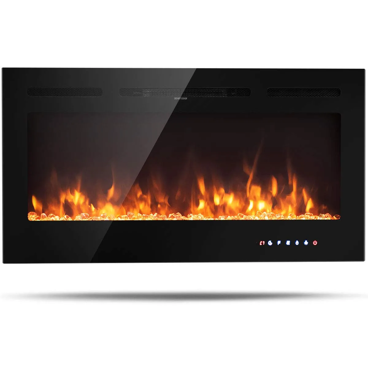 Tangkula Electric Fireplace, in-Wall Recessed and Wall Mounted Fireplace Heater