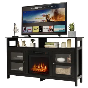 Tangkula Fireplace TV Stand for TVs up to 65 Inches, with 18 Inches 1400W 5,000 BTU Electric Fireplace