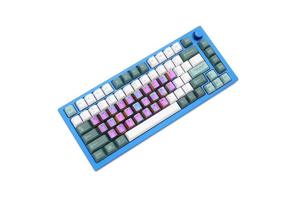 Teamwolf stainless steel MX Metal Keycap for keyboard Alpha 26 key light through back lit Black Blue Gold gradient