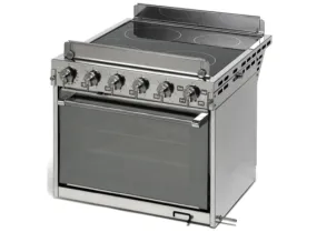 Techimpex Horizon Electric Cooker - 4 Burner Electric Ceramic Hob. Electric Oven & Grill, Gimbals, Pan Clamps