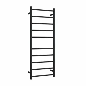 Thermogroup 10 Bar Thermorail Matte Black Straight Round Heated Towel Ladder 450mm