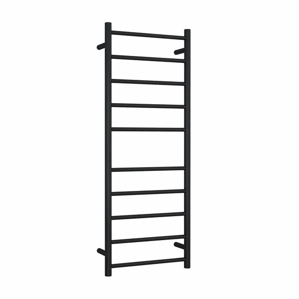 Thermogroup 10 Bar Thermorail Matte Black Straight Round Heated Towel Ladder 450mm