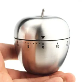 Timer Stainless Steel Kitchen  Mechanical Reminder Apple Timer