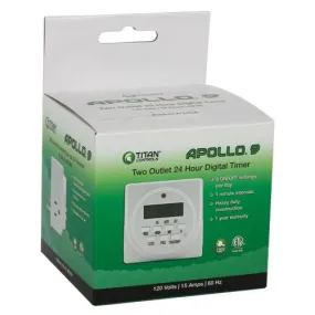 Titan Controls Apollo 9 120V -Two Outlet Digital Timer