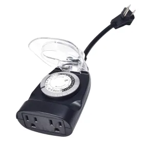 TM01 Plug In Timer Outdoor IP65 Waterproof Mechanical Clock for Garden Lights 24 Hour