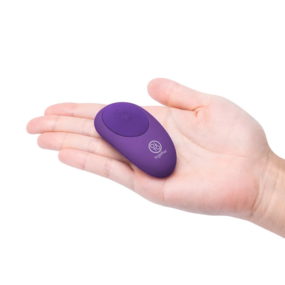 Together Couples Toy Remote-Controlled Dual Ended Rabbit Vibrator Purple