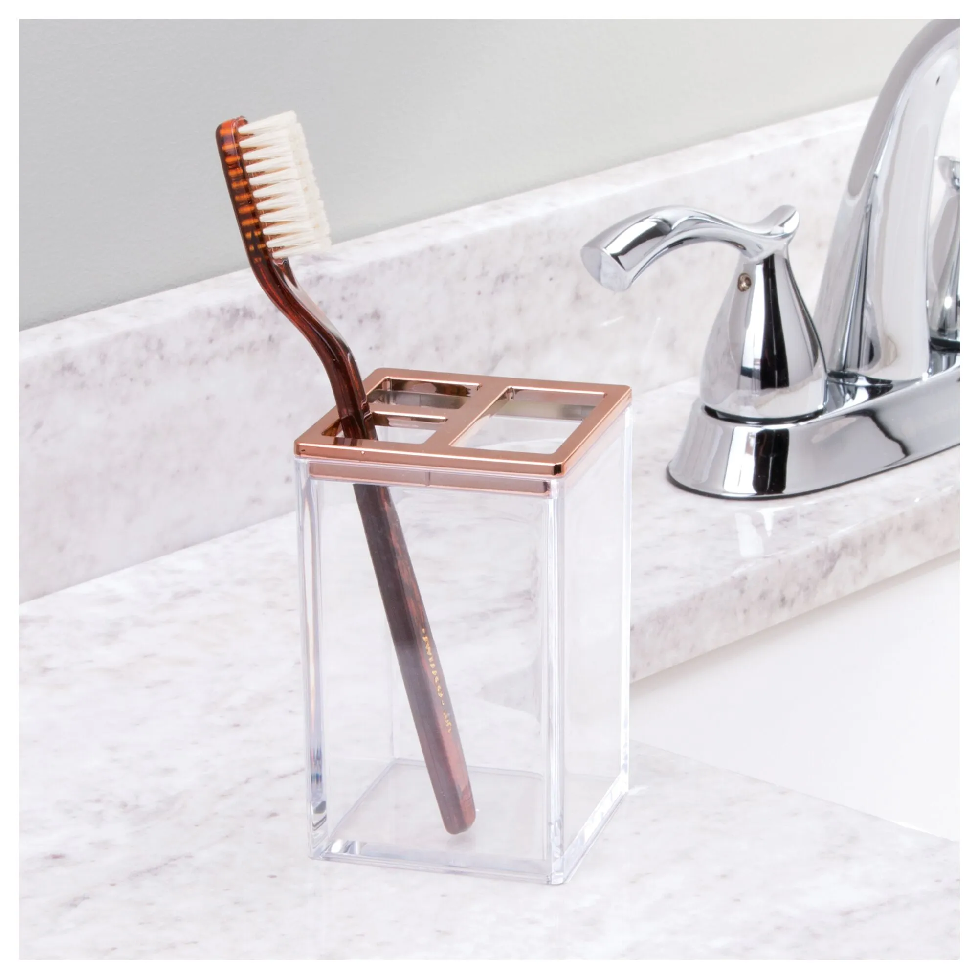 Toothbrush Holder 5.3" x 3" x 3" Rose Gold