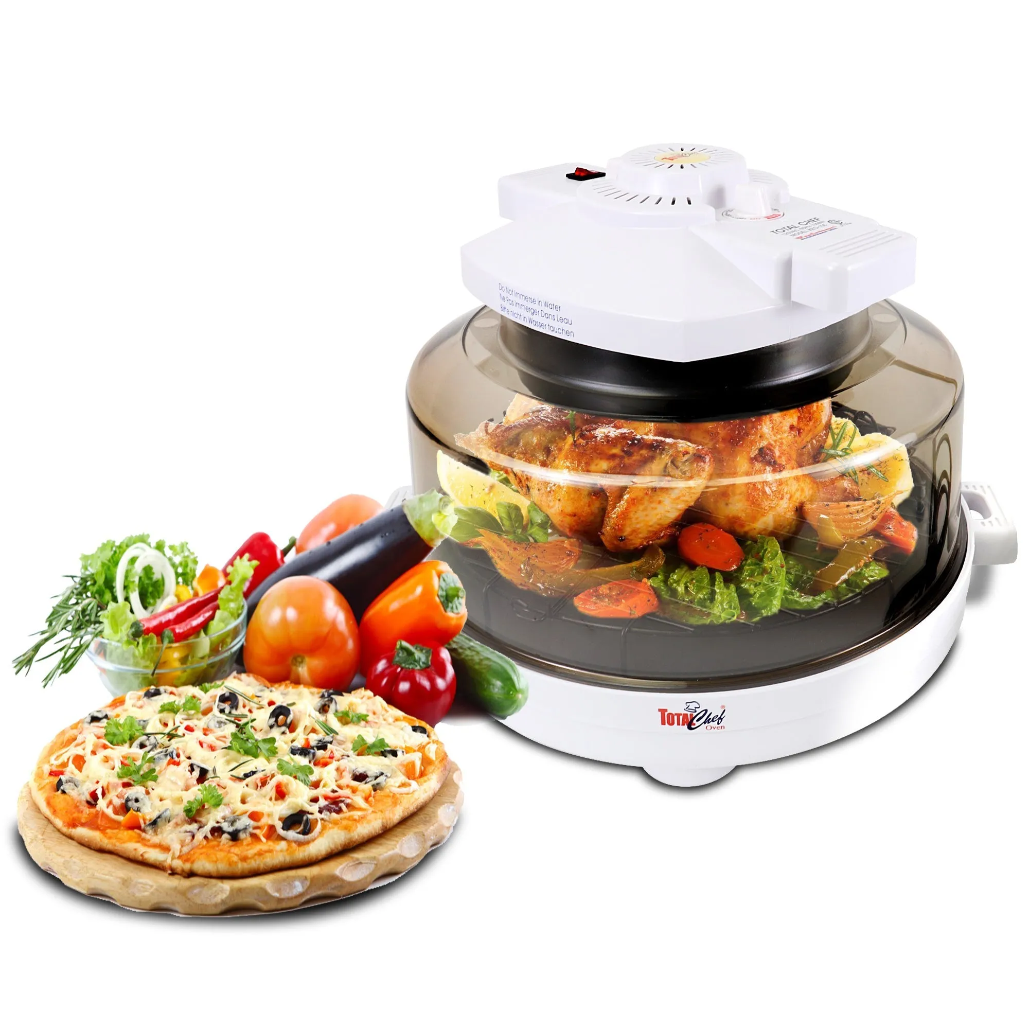 Total Chef Countertop Infrared Oven with Convection Air Circulation, 6L (6.4 qt) Capacity, Roast, Steam, Bake, Broil, Air Fry Fast Cooking without Defrosting, for Cottage, Dorm, Apartment, RV, Home