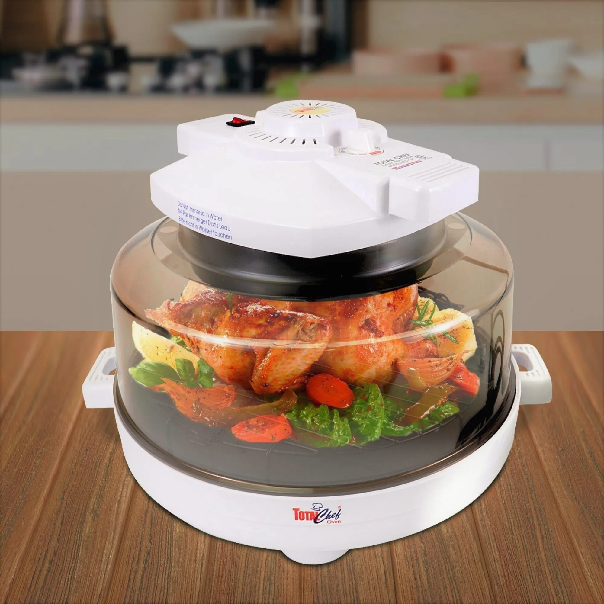 Total Chef Countertop Infrared Oven with Convection Air Circulation, 6L (6.4 qt) Capacity, Roast, Steam, Bake, Broil, Air Fry Fast Cooking without Defrosting, for Cottage, Dorm, Apartment, RV, Home