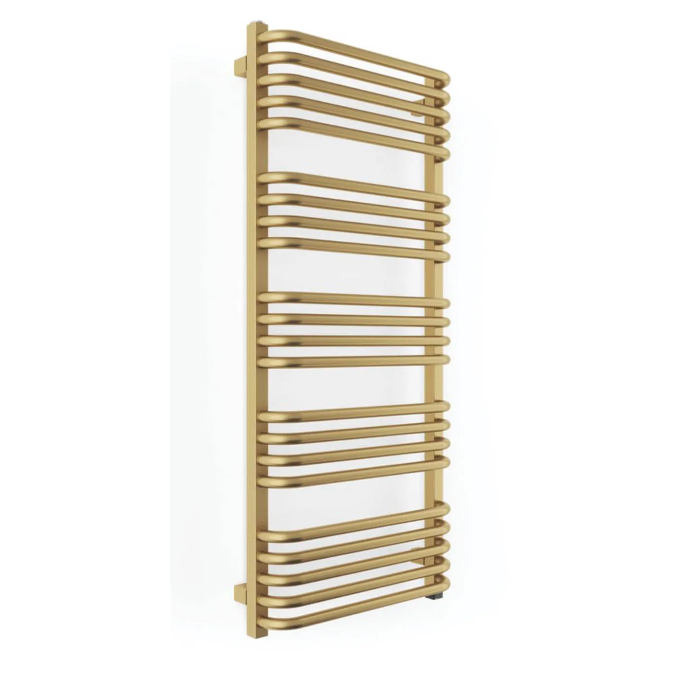 Towel Rail Radiator Electric Brass Curved Bathroom Warmer 600W (H)114x(W)50cm