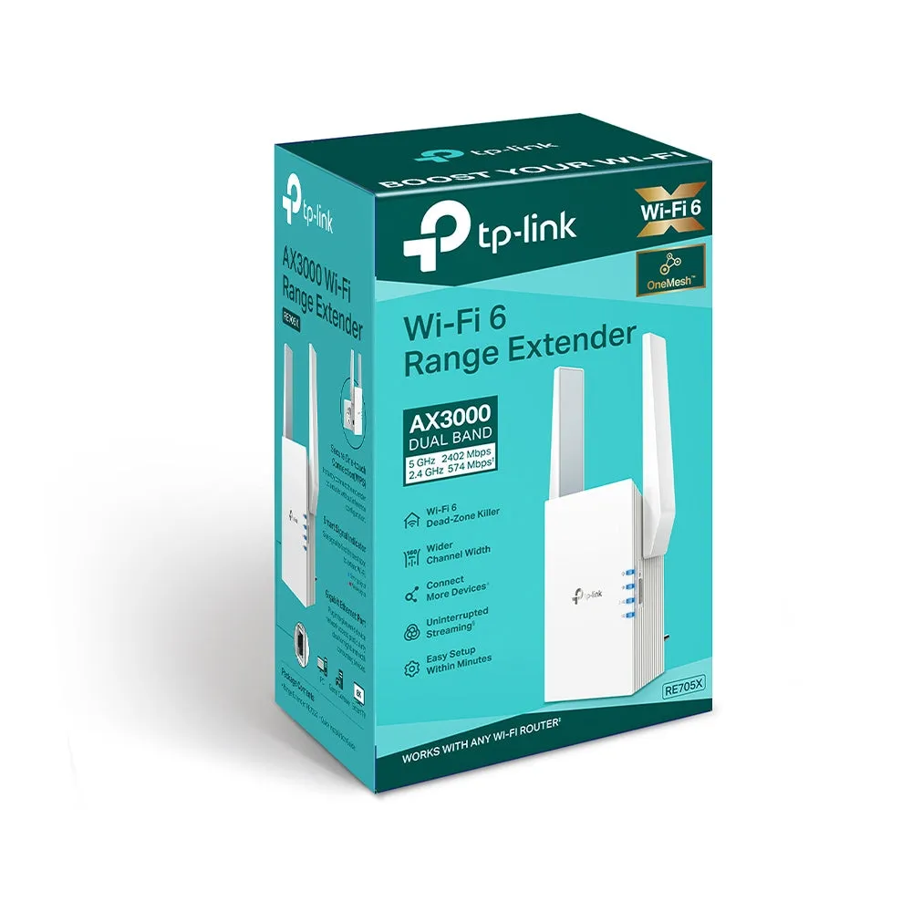 TP-Link RE705X AX3000 WiFi 6 Dual Band Range Extender Repeater OneMesh Access Point