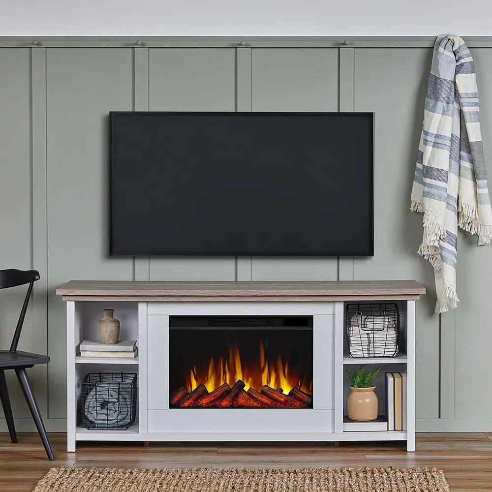 Tramore Slim 62-in Electric Fireplace TV Stand in White