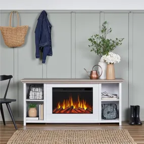 Tramore Slim 62-in Electric Fireplace TV Stand in White