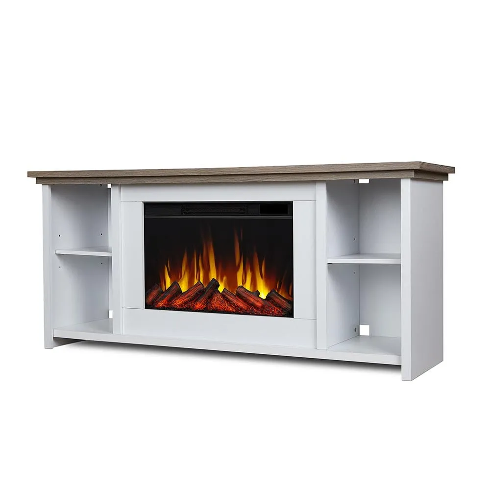 Tramore Slim 62-in Electric Fireplace TV Stand in White