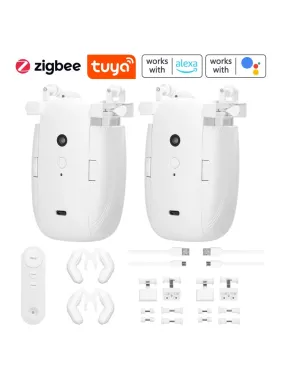 Tuya ZigBee 3 in 1 Intelligent Curtain Motor Electric Curtain Robot Auto Opener No Wiring Support APP Remote Control Timer