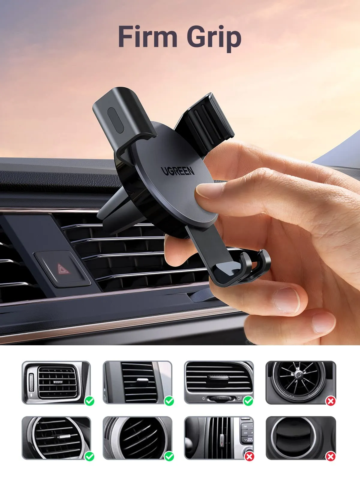 UGREEN Car Vent Phone Mount Air Vent Clip Cell Phone Holder