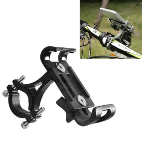 Universal Non-rotatable Aluminum Alloy Fixing Frame Motorcycle Bicycle Mobile Phone Holder (Black)